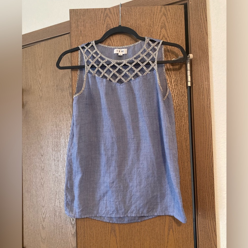 THML Blue Dressy Tank / Blouse - Size X-Small